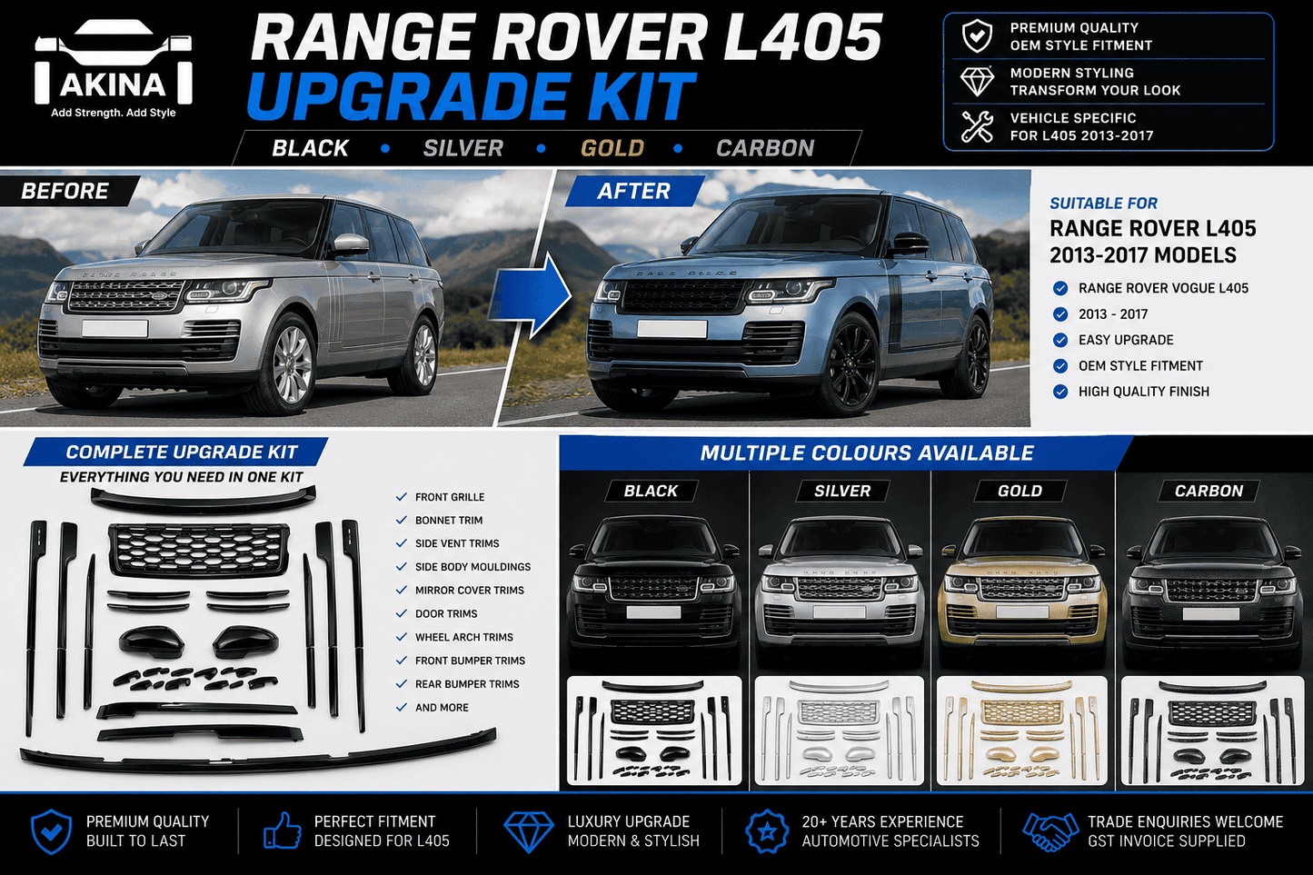 Range Rover Vogue L405 Exterior Upgrade Kit | 2013-2017 | Multiple Colours Available