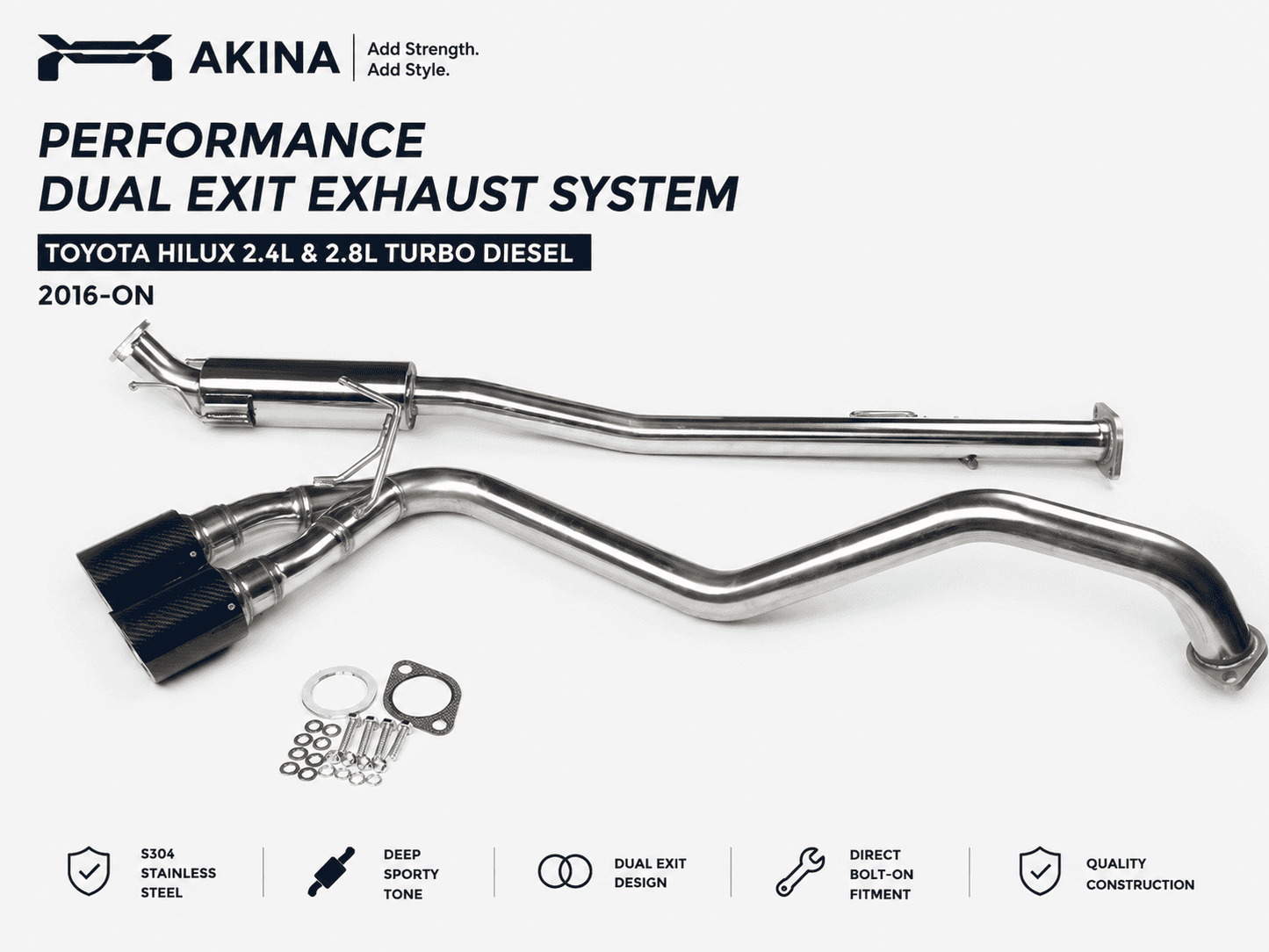 Toyota Hilux 2.4L & 2.8L Turbo Diesel (2016-On) Exhaust System