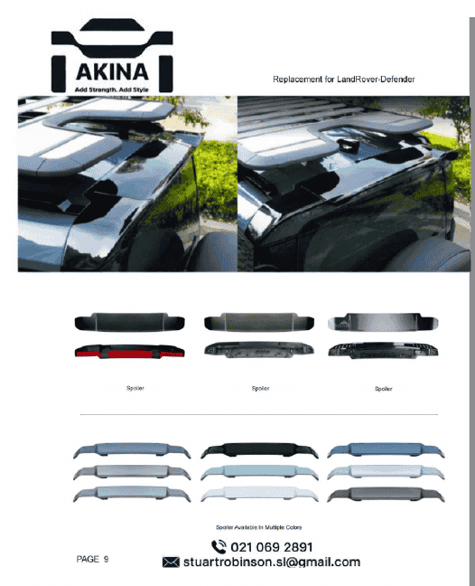 2020 Up Defender Spoiler/Wing