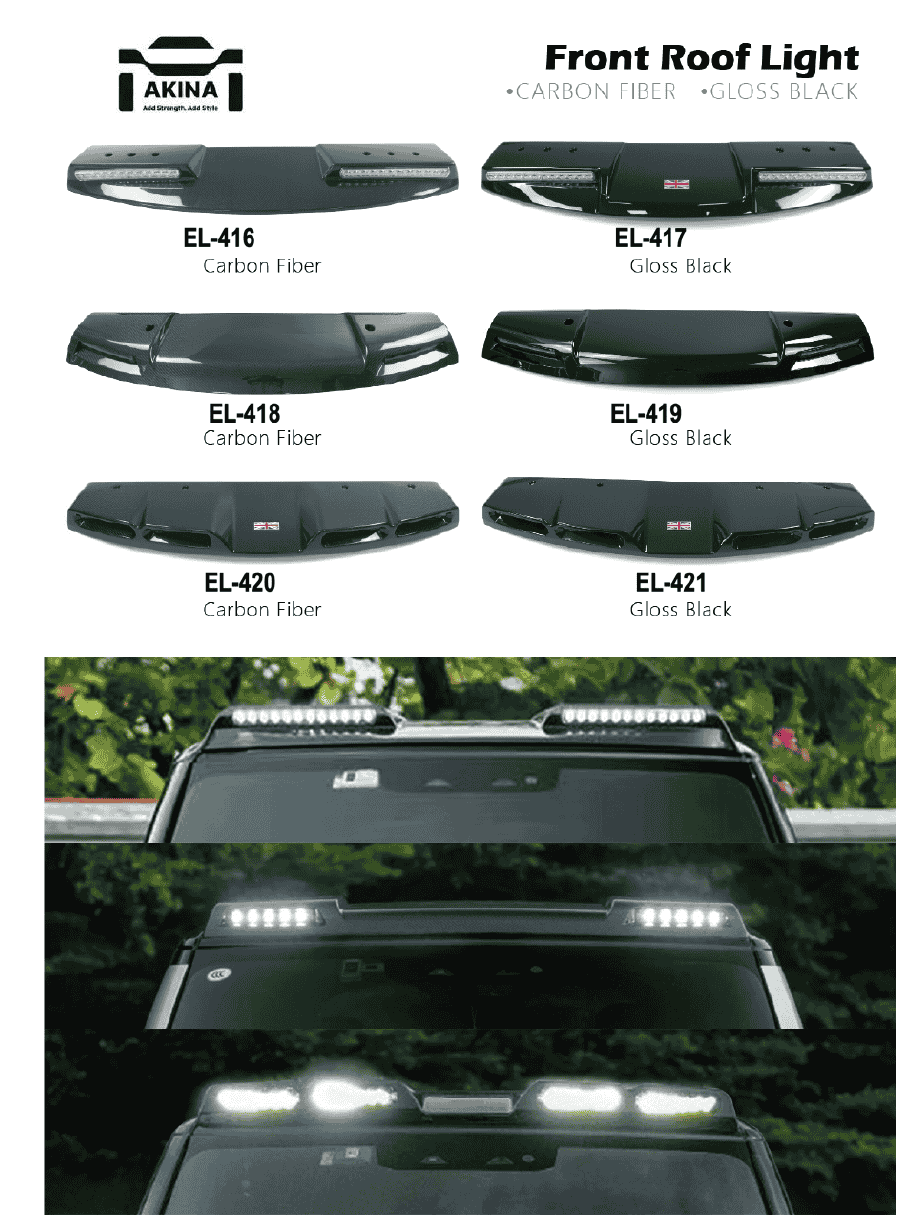 2020 up Defender Front Roof lights - Carbon Fibre
