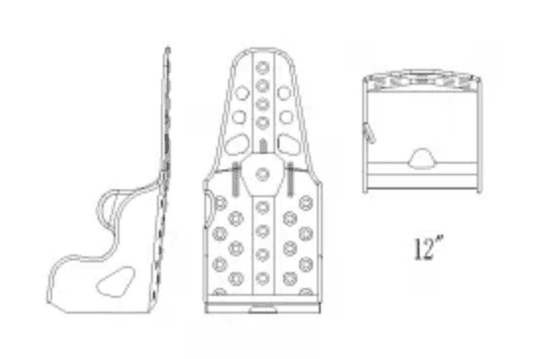 12" full alloy competition seat