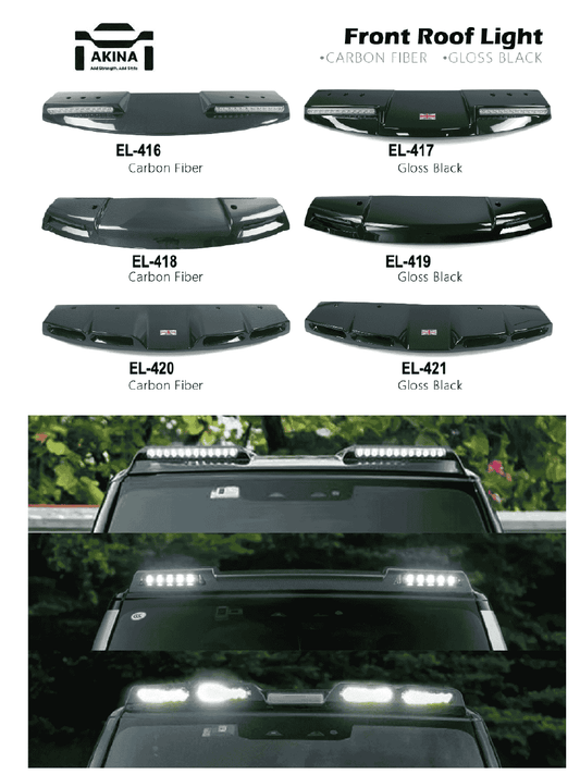 2020 up Defender Front Roof lights - ALLOY, GLOSS