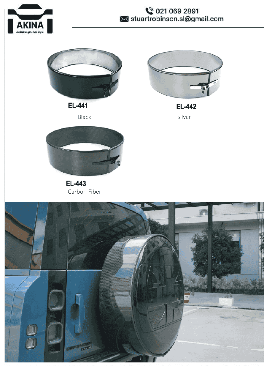 2020 Up Defender Spare wheel cover ring only - Alloy Silver Variant