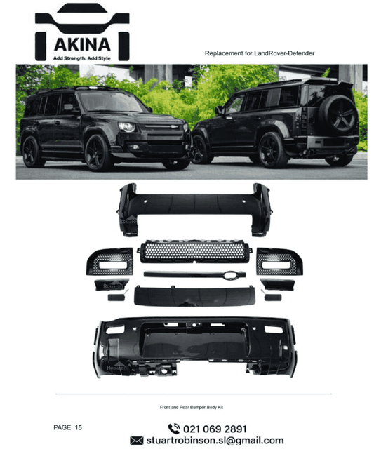 2020 Up Defender Bodykit, Front and Rear bumpers