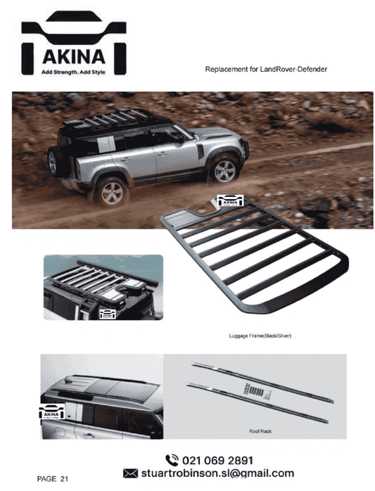 2020 Up Defender Roof Rack - Explorer Addition - Kit (includes rails)