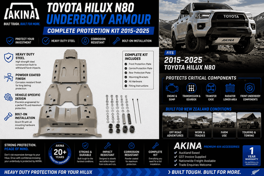 AKINA Heavy Duty Underbody Armour Kit Toyota Hilux N80 & Toyota Fortuner 2015-2025