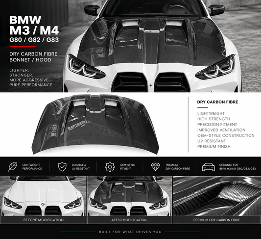 BMW M3 / M4 G80 G82 G83 Dry Carbon Fibre Bonnet / Hood