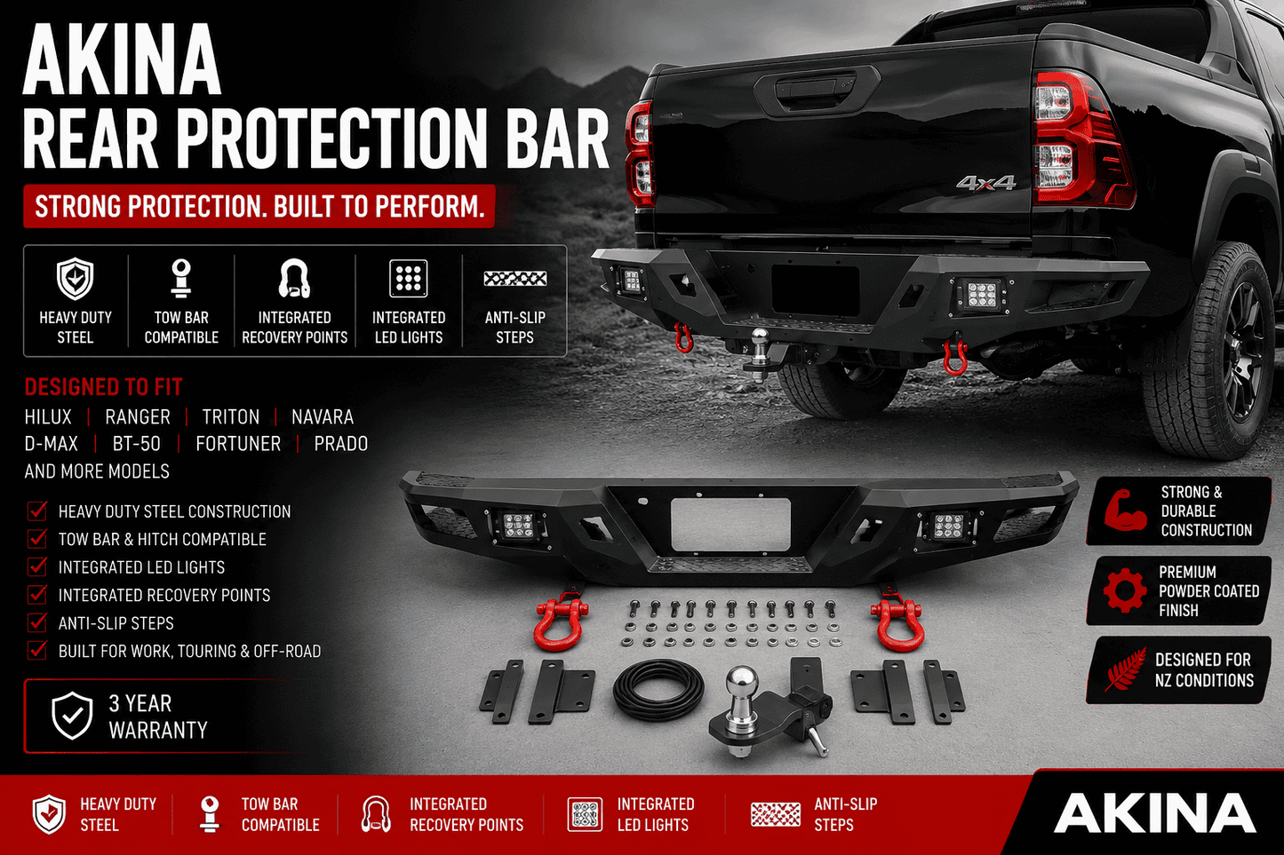 AKINA RB1 Rear Protection Bar