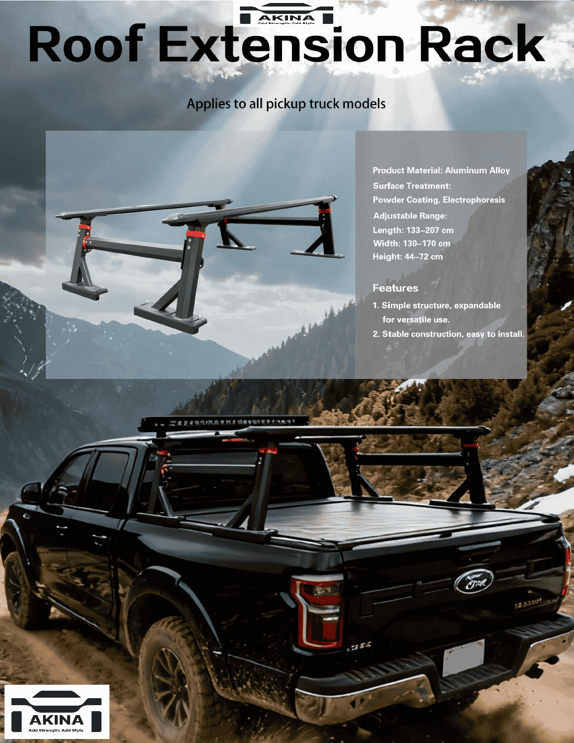 Roof Rack - Bed EXTENSION RACK - for Pickups / Utes