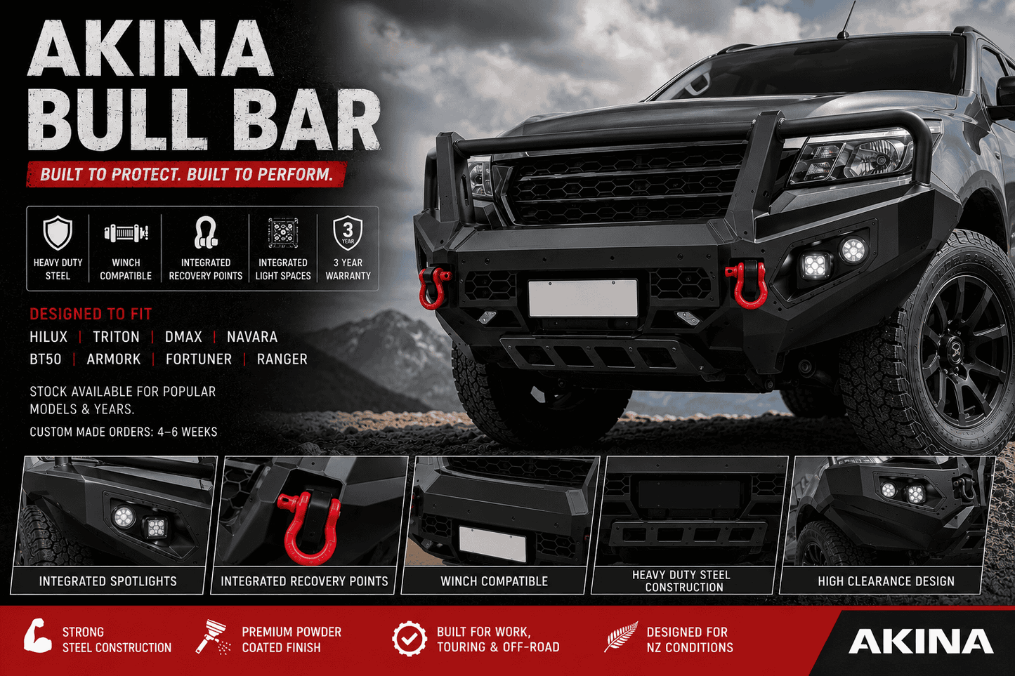 AKINA ZR1 Premium Off-Road Bull Bar